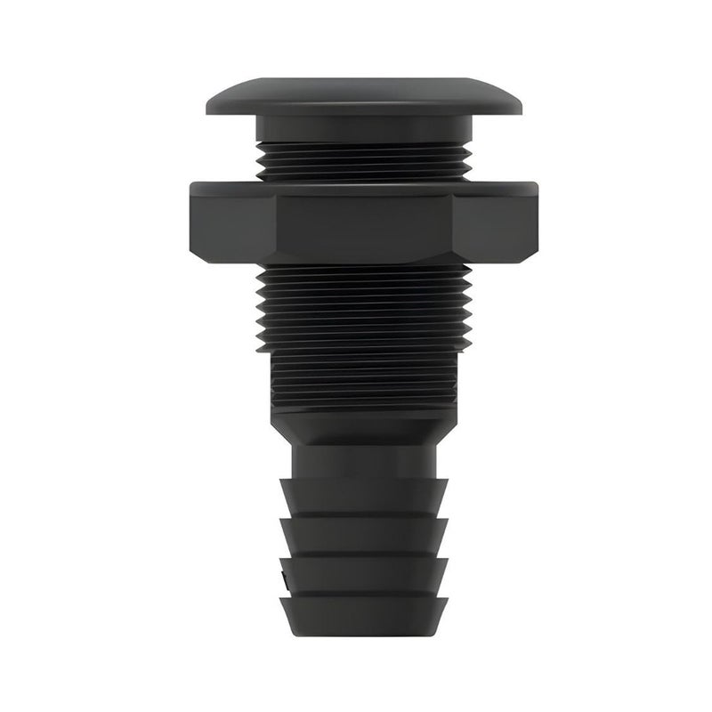 SEAFLO 1-1/2"", Black (1-Pack) Thru Hulls Fitting Thru-Hull with Check Valve, Polypropylene + Glass-Filled Nylon, 4-Year Warranty - Image 5